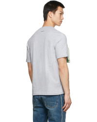 T-shirt à col rond brodé gris Lanvin