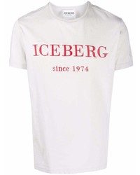 T-shirt à col rond brodé gris Iceberg