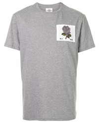 T-shirt à col rond brodé gris Kent & Curwen