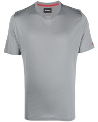 T-shirt à col rond brodé gris Kiton