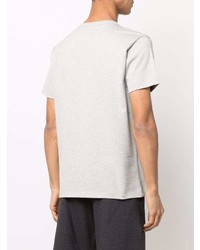 T-shirt à col rond brodé gris Alexander McQueen