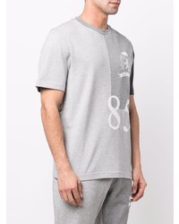 T-shirt à col rond brodé gris Tommy Hilfiger