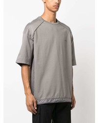 T-shirt à col rond brodé gris Juun.J