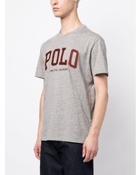 T-shirt à col rond brodé gris Polo Ralph Lauren