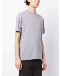 T-shirt à col rond brodé gris Dunhill