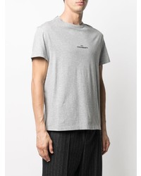 T-shirt à col rond brodé gris Maison Margiela