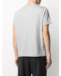 T-shirt à col rond brodé gris Maison Margiela