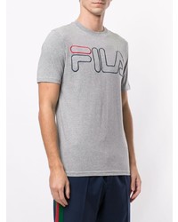 T-shirt à col rond brodé gris Fila