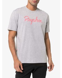 T-shirt à col rond brodé gris Rapha