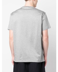 T-shirt à col rond brodé gris Alexander McQueen