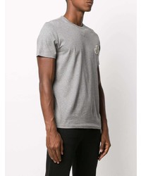 T-shirt à col rond brodé gris Moncler