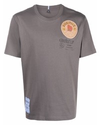 T-shirt à col rond brodé gris McQ