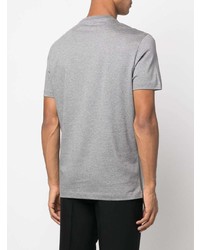 T-shirt à col rond brodé gris Versace