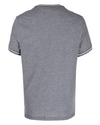 T-shirt à col rond brodé gris Michael Kors