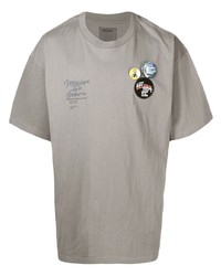 T-shirt à col rond brodé gris Musium Div.