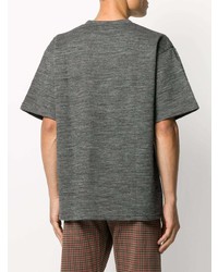 T-shirt à col rond brodé gris Needles