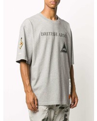 T-shirt à col rond brodé gris Heron Preston