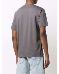 T-shirt à col rond brodé gris McQ