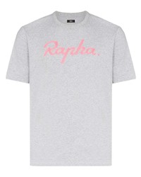 T-shirt à col rond brodé gris Rapha