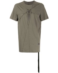 T-shirt à col rond brodé gris Rick Owens DRKSHDW