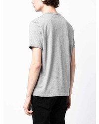 T-shirt à col rond brodé gris Fred Perry