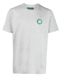 T-shirt à col rond brodé gris Societe Anonyme