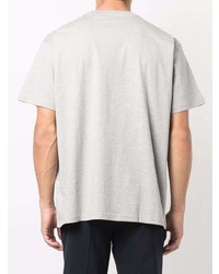 T-shirt à col rond brodé gris Burberry