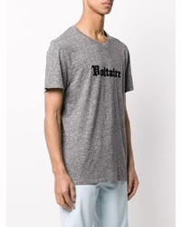 T-shirt à col rond brodé gris Zadig & Voltaire