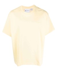T-shirt à col rond brodé jaune adidas