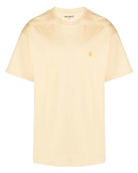 T-shirt à col rond brodé jaune Carhartt WIP