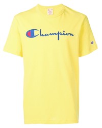T-shirt à col rond brodé jaune Champion