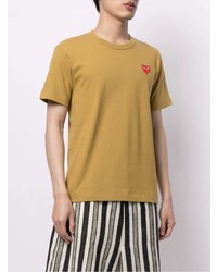 T-shirt à col rond brodé jaune Comme Des Garcons Play