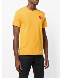 T-shirt à col rond brodé jaune Comme Des Garcons Play