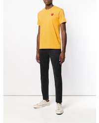 T-shirt à col rond brodé jaune Comme Des Garcons Play