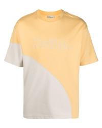 T-shirt à col rond brodé jaune Drôle De Monsieur