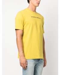 T-shirt à col rond brodé jaune Diesel