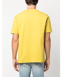 T-shirt à col rond brodé jaune Diesel
