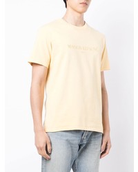 T-shirt à col rond brodé jaune MAISON KITSUNÉ