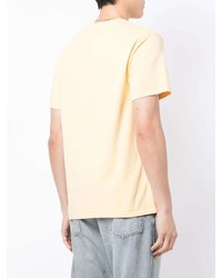 T-shirt à col rond brodé jaune MAISON KITSUNÉ