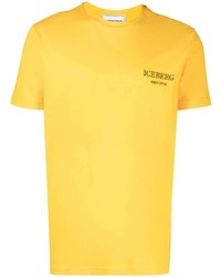 T-shirt à col rond brodé jaune Iceberg