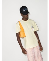 T-shirt à col rond brodé jaune JW Anderson