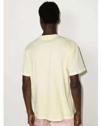 T-shirt à col rond brodé jaune JW Anderson