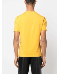 T-shirt à col rond brodé jaune Moschino