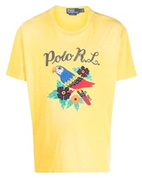 T-shirt à col rond brodé jaune Polo Ralph Lauren