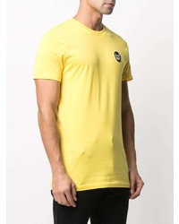 T-shirt à col rond brodé jaune Philipp Plein