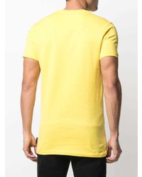 T-shirt à col rond brodé jaune Philipp Plein