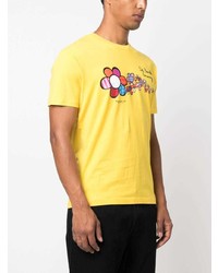 T-shirt à col rond brodé jaune MC2 Saint Barth
