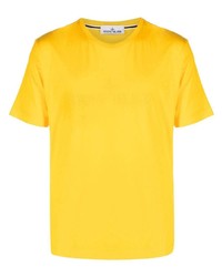 T-shirt à col rond brodé jaune Stone Island