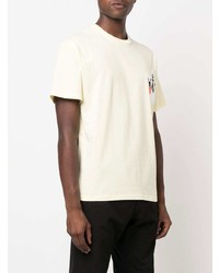 T-shirt à col rond brodé jaune JW Anderson