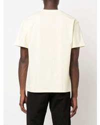 T-shirt à col rond brodé jaune JW Anderson